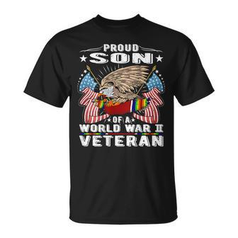 Proud Son Of A World War 2 Veteran Military Vets Child T-shirt - Seseable