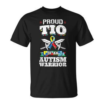 Proud Tio Of An Autism Warrior Awareness Ribbon Uncle Unisex T-Shirt | Mazezy