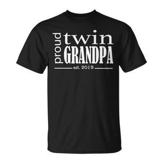 Proud Twin Grandpa Est 2019 Unisex T-Shirt - Seseable