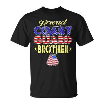 Proud Us Coast Guard Brother Dog Tags Military Sibling T-Shirt - Seseable