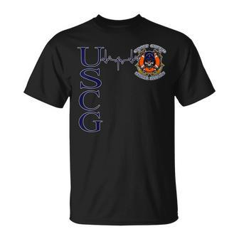 Proud Us Coast Guard Military Pride Coast Guard Heartbeat T-Shirt - Seseable