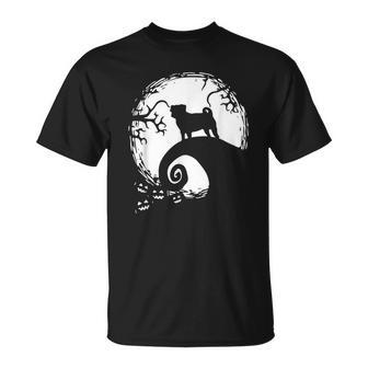 Pug And Moon Halloween T-shirt - Thegiftio UK