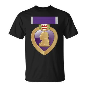 Purple Heart Award Combat Wounded T-Shirt - Seseable