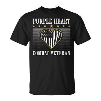 Purple Heart Combat Veteran Military Veteran Gift Unisex T-Shirt - Seseable