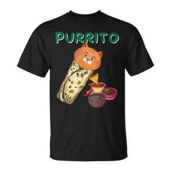 Purrito Cat In A Burrito Cat Lover Mexican Food Kitty T-Shirt - Seseable