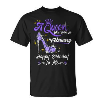 A Queen Was Born In February February Birthday Girl T-shirt - Thegiftio UK