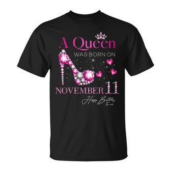 A Queen Was Born On November 11 11Th November Birthday T-shirt - Thegiftio UK