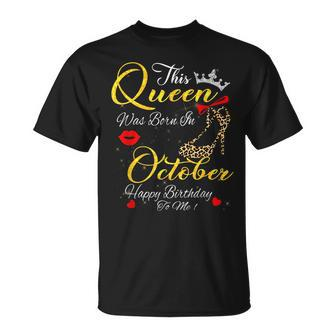 This Queen Was Born In October Birthday Her T-shirt - Thegiftio UK