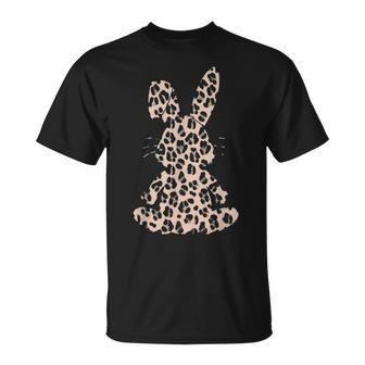 Rabbit Bunny Leopard Pattern Gift Funny Easter Bunny Costume Unisex T-Shirt - Seseable