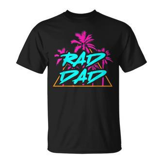 Mens Rad Dad Vintage 80S Best Dad Daddy Papa T-Shirt - Seseable