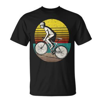 Radfahrer-Silhouette T-Shirt im Retro-Stil der 70er, Vintage-Design - Seseable