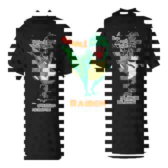 Raiden Name Personalized Custom Dinosaur Rawr T-Rex T-shirt - Thegiftio UK