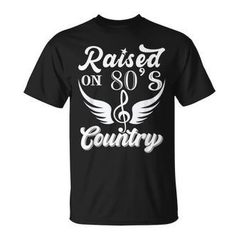 Raised On 80S Country Guitar Player Vintage Country Music T-Shirt - Seseable