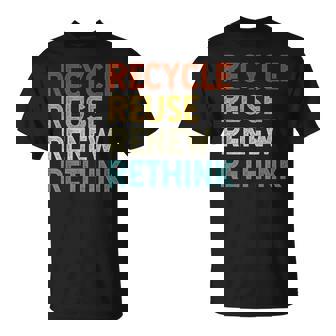 Recycle Reuse Renew Rethink Retro Vintage Earth Day 2023 Unisex T-Shirt | Mazezy