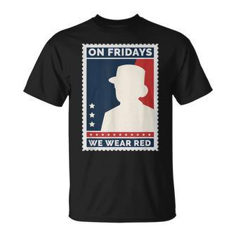 Red Friday Female Soldier Salute Minimalistic ArmyVeteran T-shirt - Seseable