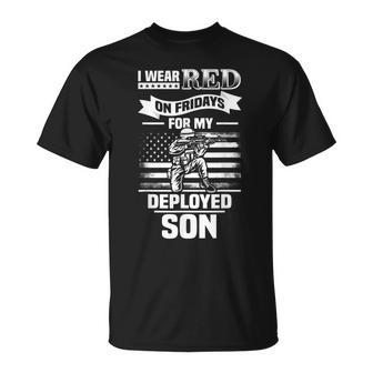 Red Friday For My Son Military Troops Deployed Wear T-Shirt - Seseable