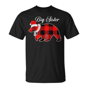 Red Plaid Bear Christmas Pajama Big Sister Matching T-shirt - Thegiftio UK