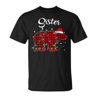 Red Plaid Sister Bear Matching Buffalo Pajama T-shirt - Thegiftio UK