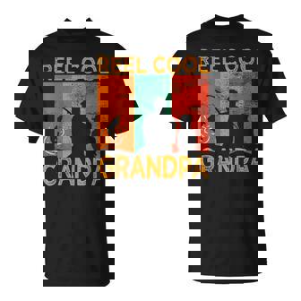 Mens Reel Cool Grandpa Fishing Daddy Vintage Grandpa Fathers Day T-shirt - Seseable