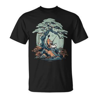 Relaxing Samurai Bonsai Tree Unisex T-Shirt | Mazezy