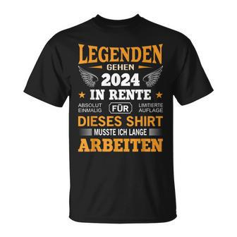 Rente 2024 Ruhestand Pension Deko Dekoration Rentner 2024 T-Shirt - Seseable