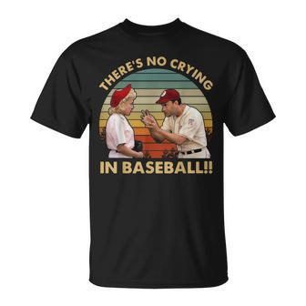 Theres No Crying In Baseball Vintage Retro T-Shirt - Seseable