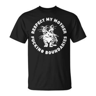 Respect My Mother Fucking Boundaries Punk Feminist Kitten Unisex T-Shirt | Mazezy