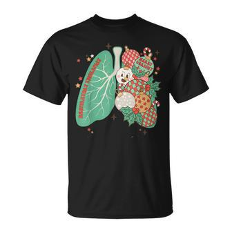 Respiratory Therapist Lung Christmas Tree Rt Xmas Light T-shirt - Seseable
