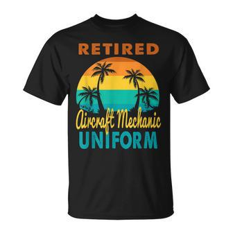 Retired Aircraft Mechanic Uniform Tropical Island Retirement Unisex T-Shirt | Mazezy