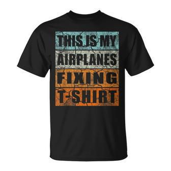Retro Aircraft Mechanic Airplanes Technician Engineer Planes Unisex T-Shirt | Mazezy