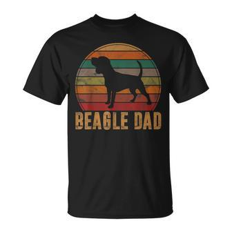 Retro Beagle Dad Dog Owner Pet Tricolor Beagle Father T-Shirt - Seseable