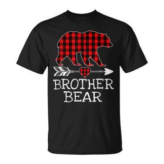 Retro Brother Bear Red Plaid Buffalo Arrow Christmas T-shirt - Thegiftio UK