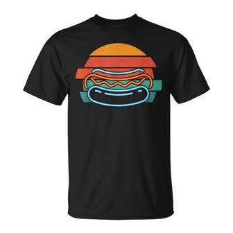 Retro Burger Sunset T-Shirt für Herren – Vintage Design Schwarz - Seseable