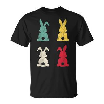 Retro Easter Bunny Cute Happy Easter Vintage Colorful Rabbit Unisex T-Shirt - Seseable