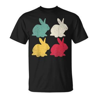 Retro Easter Bunny Rabbit Vintage Men Dad Kids Women V2 T-Shirt - Seseable
