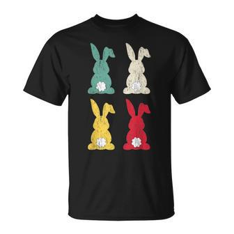 Retro Easter Bunny Vintage Colorful Rabbit Cute Happy Easter Unisex T-Shirt - Seseable