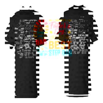 Retro Fathers Day To The Best Step Dad Stepped Up Dad T-shirt - Thegiftio