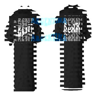 Retro Groovy Argentina Football Argentinian Soccer Flag T-shirt | Seseable UK