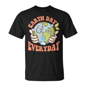 Retro Groovy Earth Day Everyday Hippie Earth Day Kids Girl Unisex T-Shirt | Mazezy