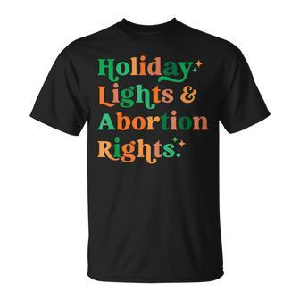 Retro Holiday Lights And Abortion Rights T-shirt - Seseable