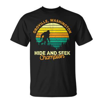 Retro Oroville Washington Big Foot Souvenir Unisex T-Shirt - Seseable