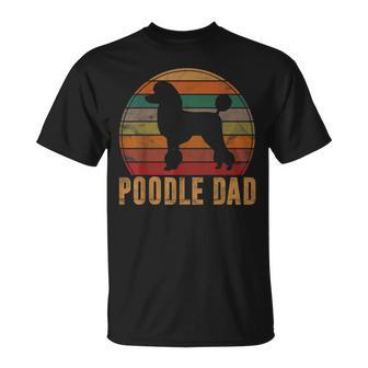 Retro Poodle Dad Dog Owner Pet Poodle Father T-Shirt - Seseable