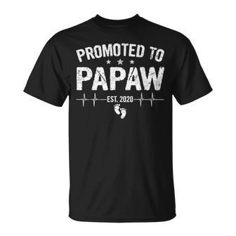 Retro Promoted To Papaw Est 2020 Fathers Day New Grandpa Unisex T-Shirt - Seseable