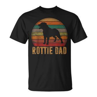 Retro Rottweiler Dad Rott Dog Owner Pet Rottie Father T-Shirt - Seseable