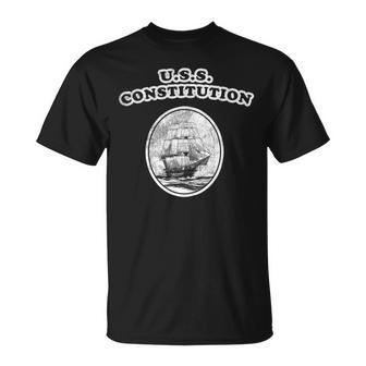 Retro Uss Constitution By Turbo Volcano T-Shirt - Seseable