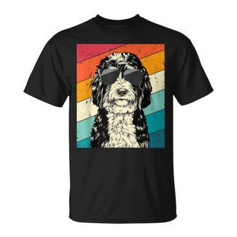 Retro Vintage Bernedoodle With Sunglasses Dog Lovers T-Shirt - Seseable