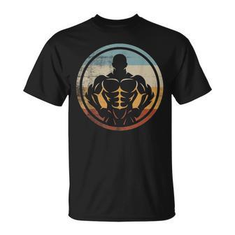 Retro Vintage Bodybuilder Fitnessstudio Gym T-Shirt - Seseable