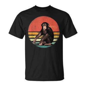 Retro Vintage Chimpanzee Monkey Wild Forest Animal Unisex T-Shirt | Mazezy
