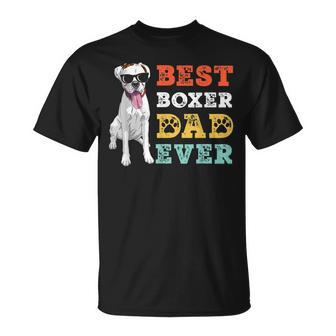 Retro Vintage Dog Best Boxer Dad Ever T-Shirt - Seseable