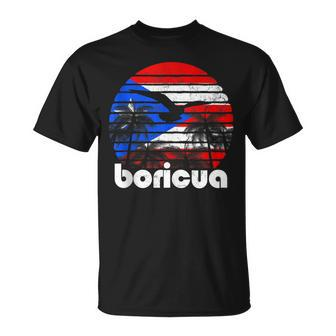 Retro Vintage Puerto Rico Flag Rican Pride Men Women T-Shirt - Seseable